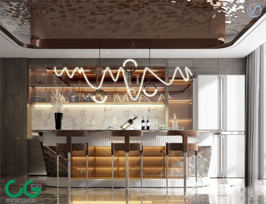 modern bar counter 3d model